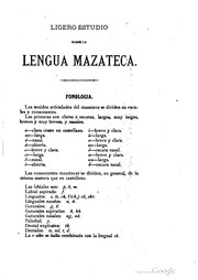 Ligero estudio sobre la lengua mazateca by Francisco Belmar