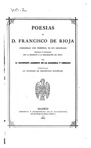 Cover of: Poesias de D. Francisco de Rioja by Francisco de Rioja