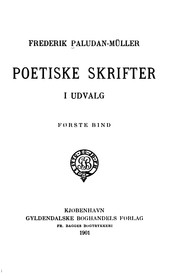 Cover of: Poetiske skrifter i udvalg ...