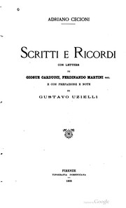 Scritti e ricordi by Adriano Cecioni