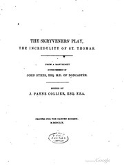 Cover of: The Skryveners' play: the Incredulity of St. Thomas.