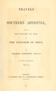 Cover of: Travels in southern Abyssinia: through the country of Adal to the kingdom of Shoa.