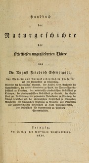 Cover of: Handbuch der Naturgeschichte der skelettlosen ungegliederten Thiere ...