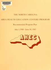 Cover of: Recommended program plan, July 1, 1980-June 30, 1985