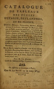 Cover of: Catalogue de tableaux des écoles d'Italie, de Flandres, et de France by Jean-Baptiste-Pierre Le Brun