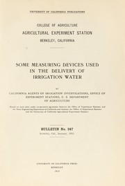 Cover of: Some measuring devices used in the delivery of irrigation water