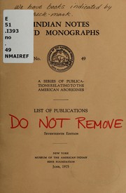 Cover of: List of publications