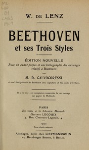 Cover of: Beethoven et ses trois styles.