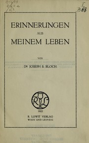 Cover of: Erinnerungen aus meinem leben