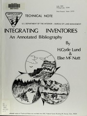 Cover of: Integrating inventories: an annotated bibliography