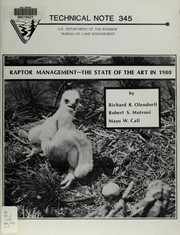 Cover of: Raptor management, the state of the art in 1980