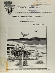 Cover of: Habitat management guides for birds of prey by Mayo W. Call