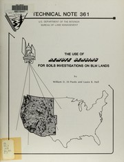 Cover of: The use of remote sensing for soils investigations on BLM lands