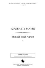 Cover of: A posheṭe mayśe by Shmuel Yosef Agnon, Shmuel Yosef Agnon