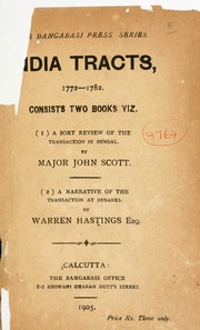 Cover of: India tracts, 1772-1782 by 