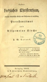 Cover of: Ueber Kirchliches Christenthum by Friedrich Wilhelm Carové