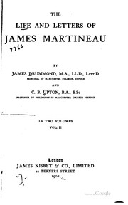 Cover of: The life and letters of James Martineau by Drummond, James