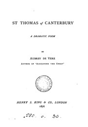 Cover of: St Thomas of Canterbury by Aubrey De Vere
