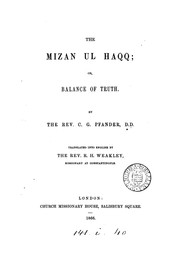 Cover of: The Mizan Ul Haqq, Or, Balance of Truth