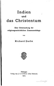 Cover of: Indien und das Christentum by Richard Garbe
