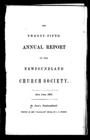 Cover of: The twenty-fifth annual report of the Newfoundland Church Society, 28th June, 1866