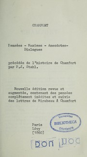Cover of: Pensées, Maximes, Anecdotes, Dialogues