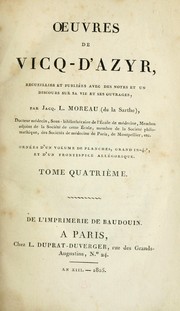 Cover of: Oeuvres de Vicq-d'Azyr