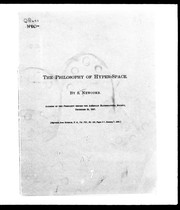 Cover of: The philosophy of hyper-space
