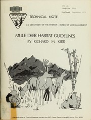 Cover of: Mule deer habitat guides by Richard M. Kerr