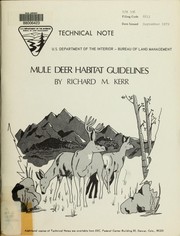 Cover of: Mule deer habitat guides