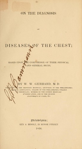 On the diagnosis of diseases of the chest by W. W. Gerhard
