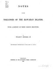Cover of: Notes on the volcanoes of the Hawaiian Islands: with  a history of their various eruptions