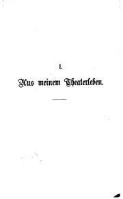 Cover of: Rückblicke auf meine theatralische laufbahn und meine erlebnisse an und ausser der bühne by Franz Wallner