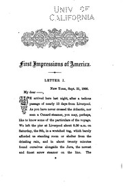 Cover of: First impressions of America. by Walter, John
