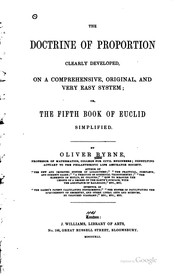 Cover of: The doctrine of proportion clearly developed by Oliver Byrne