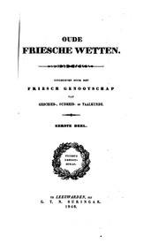 Cover of: Oude Friesche wetten ...