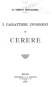 Cover of: I caratteri indigeni di Cerere