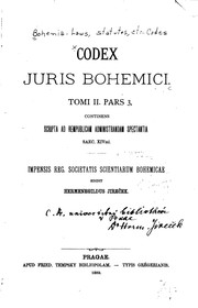 Cover of: Codex juris Bohemici by Bohemia, Hermenegild Jireček, Bohemia (Kingdom