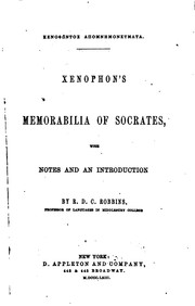 Cover of: Memorabilia of Socrates by Xenophon, Rensselaer David Chanceford Robbins