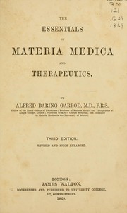 Cover of: The essentials of materia medica and therapeutics