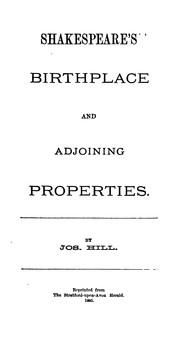 Cover of: Shakespeare's Birthplace and Adjoining Properties