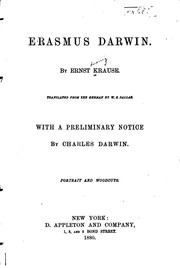 Cover of: Erasmus Darwin by Charles Darwin, Ernst Krause