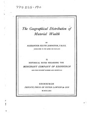 Cover of: The Geographical Distribution of Material Wealth