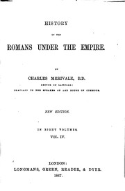 Cover of: History of the Romans Under the Empire by Charles Merivale