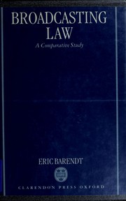 Cover of: Broadcasting Law by Eric Barendt