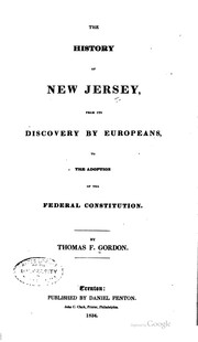 Cover of: The history of New Jersey by Thomas Francis Gordon