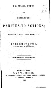 Cover of: Practical Rules for Determining Parties to Actions: Digested and Arranged, with Cases