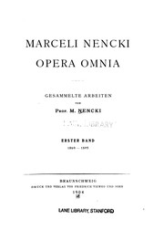 Cover of: Opera omnia v. 2 by Marceli Nencki