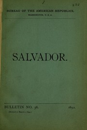 Cover of: Salvador [a handbook by International Bureau of the American Republics