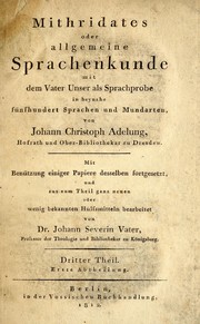 Mithridates by Johann Christoph Adelung